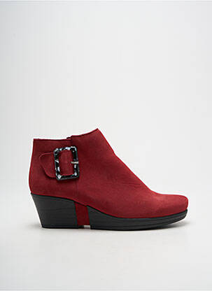 Botine/ghete vârf rotund toc de 4 la 6 cm roșu HIRICA femeie