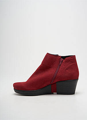 Botine/ghete vârf rotund toc de 4 la 6 cm roșu HIRICA femeie