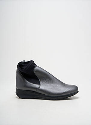 Botine/ghete material neted toc de 4 la 6 cm argintiu HIRICA femeie