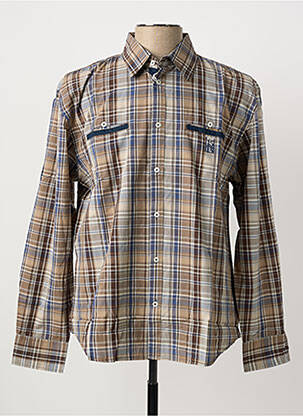 Cămașă cu mâneci lungi maro QUINZE & TREIZE bărbat