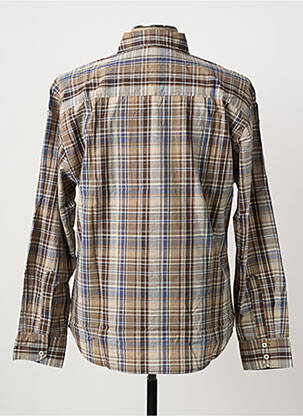 Cămașă cu mâneci lungi imprimeu scoțian maro QUINZE & TREIZE bărbat