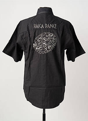 Cămașă cu mâneci scurte croială dreaptă negru HAKA DANCE bărbat