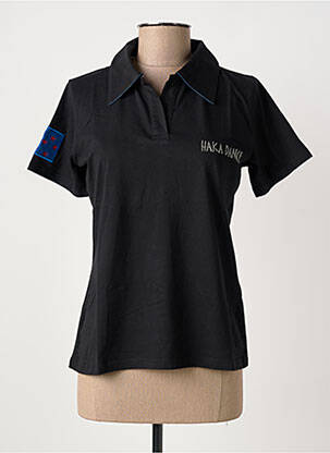 Polo broderie mâneci scurte negru HAKA DANCE femeie