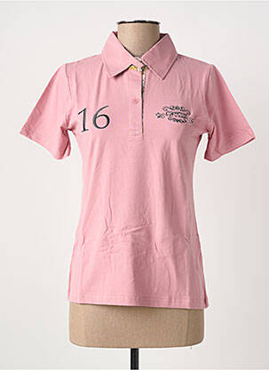 Polo broderie mâneci scurte roz COMPTOIR DU RUGBY femeie