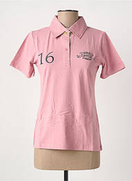 Polo broderie mâneci scurte roz COMPTOIR DU RUGBY femme
