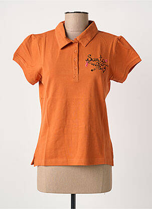 Polo broderie mâneci scurte portocalie COUCOU SUZETTE femeie