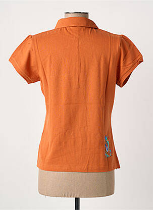 Polo broderie mâneci scurte portocalie COUCOU SUZETTE femeie