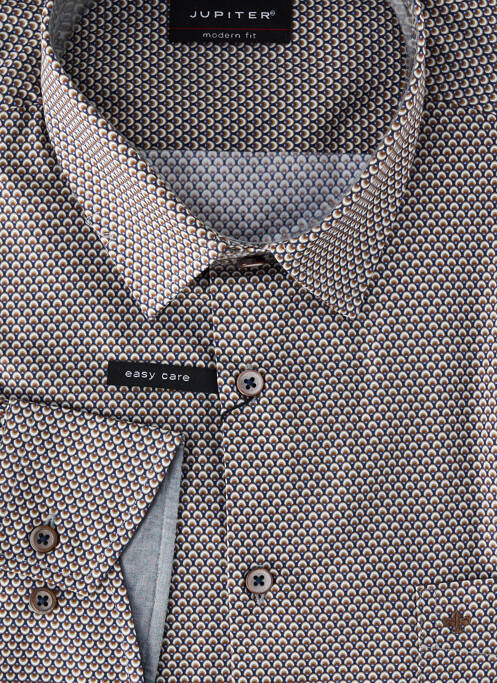 Cămașă cu mâneci lungi maro JUPITER bărbat