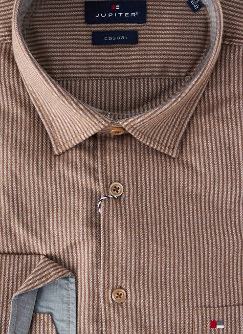 Cămașă cu mâneci lungi maro JUPITER bărbat