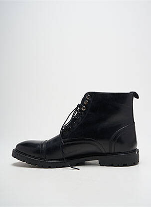Botine/ghete material neted toc mic negru BASE LONDON bărbat