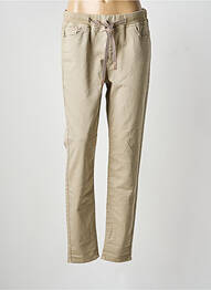 Pantalon slim talie elastică mărime normală bej GEISHA femme