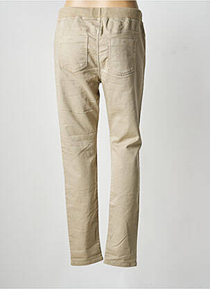 Pantalon slim talie elastică mărime normală bej GEISHA femeie