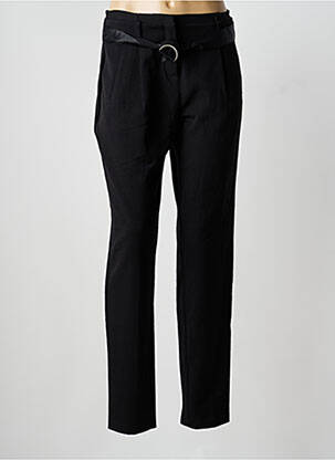 Pantalon slim țesătură poplin mărime normală negru IMITZ femeie
