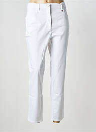 Pantalon slim țesătură poplin mărime normală alb TONI DRESS femme