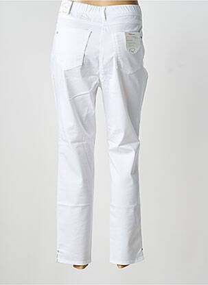 Pantalon slim țesătură poplin mărime normală alb TONI DRESS femeie