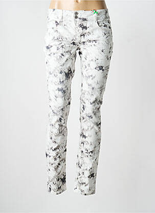 Pantalon slim țesătură poplin mărime normală alb STREET ONE femeie