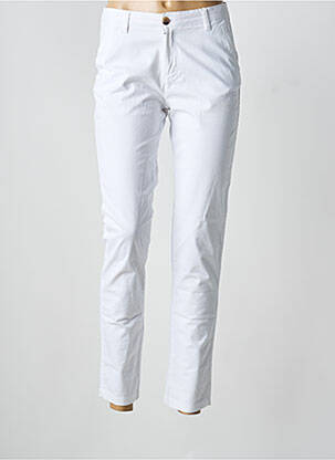 Pantalon chino țesătură poplin mărime normală alb C'EST BEAU LA VIE femeie