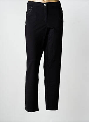 Pantalon slim țesătură poplin mărime normală negru CHRISTINE LAURE femeie