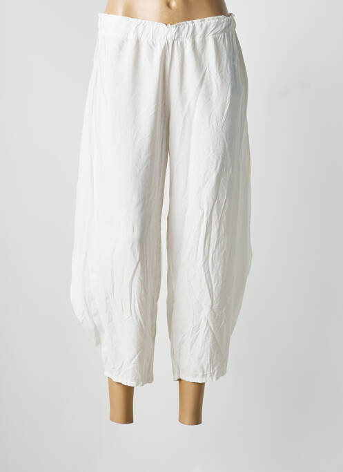 Pantalon trei sferturi alb POISSONS BLANCS femeie