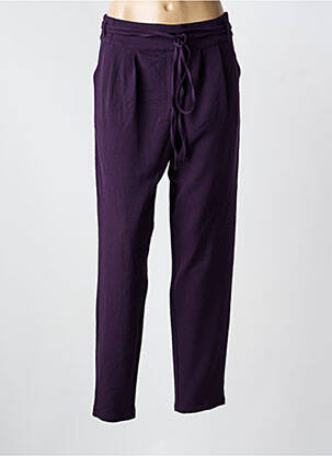 Pantalon drept țesătură crep mărime normală violet LE PETIT BAIGNEUR femeie