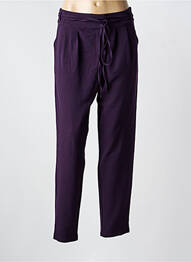 Pantalon drept țesătură crep mărime normală violet LE PETIT BAIGNEUR femme