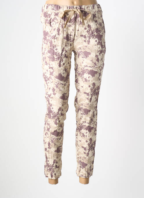 Pantalon slim bej LINEA TESINI femeie