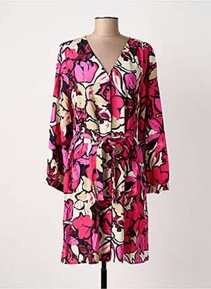 Rochie midi imprimeu floral mâneci lungi roz B.YOUNG femeie