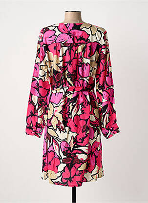 Rochie midi imprimeu floral mâneci lungi roz B.YOUNG femeie
