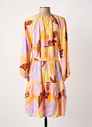 Rochie midi imprimeu fantezie mâneci lungi portocalie B.YOUNG femeie