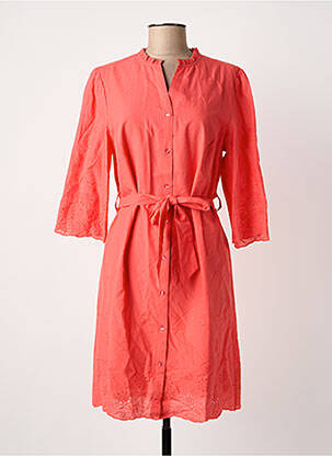 Rochie midi mâneci 3/4 mâneci 3/4 portocalie JULIE GUERLANDE femeie