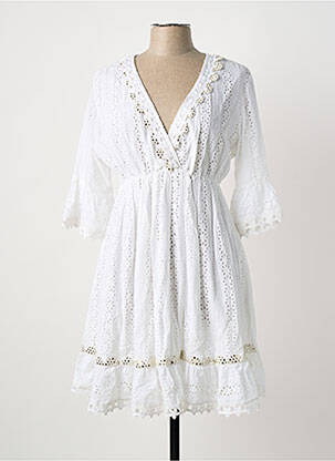 Rochie scurtă mâneci 3/4 mâneci 3/4 alb ICONIQUE femeie
