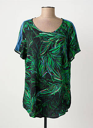 Top imprimeu fantezie mâneci scurte verde GEISHA femeie