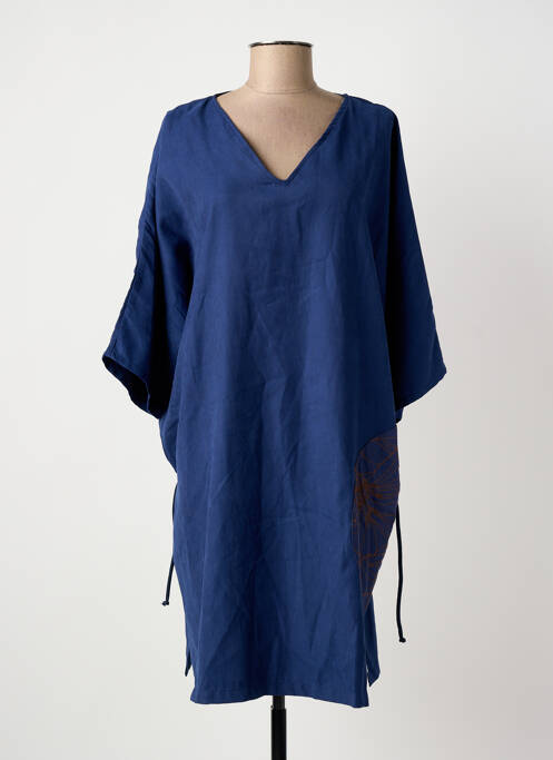 Rochie midi albastru POISSONS BLANCS femeie