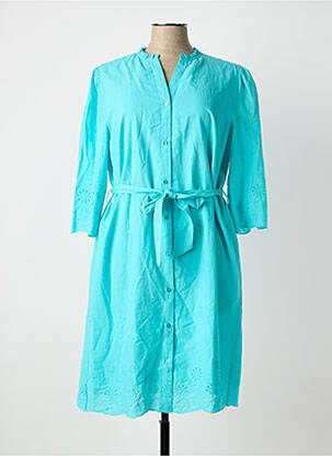 Rochie midi mâneci 3/4 mâneci 3/4 albastru JULIE GUERLANDE femeie