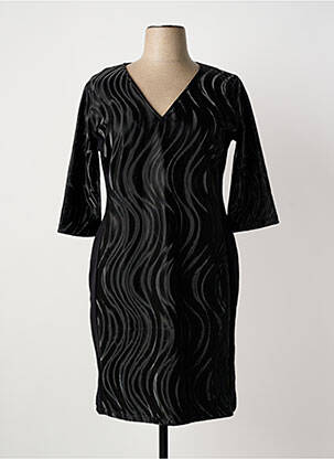 Rochie midi mâneci 3/4 mâneci 3/4 negru POISSONS BLANCS femeie