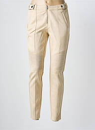 Pantalon slim talie elastică talie înaltă bej RICK CARDONA femme