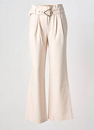 Pantalon evazat talie cu cleme talie înaltă bej HEINE femme