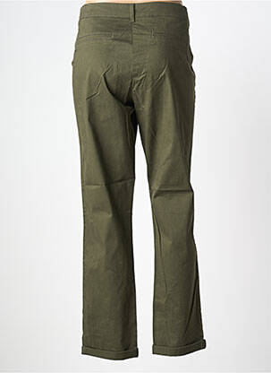 Pantalon chino țesătură poplin mărime normală verde DAMART femeie