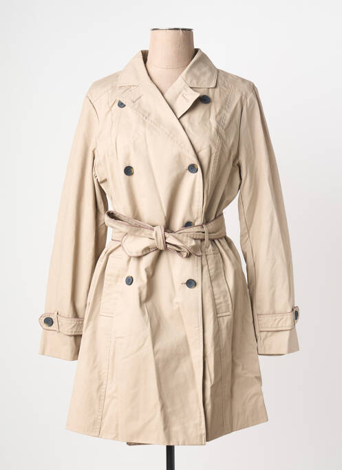 Trench țesătură poplin fără glugă bej DAMART femme