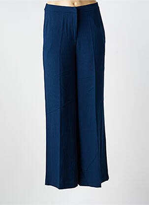 Pantalon larg țesătură crep talie înaltă albastru DAMART femme