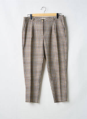 Pantalon chino închidere cu fermoar sub clapetă cu nasturi talie înaltă maro HEINE femeie