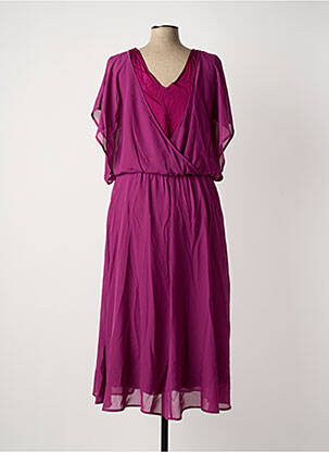 Rochie midi croială fluidă mâneci scurte violet SHEEGO femeie