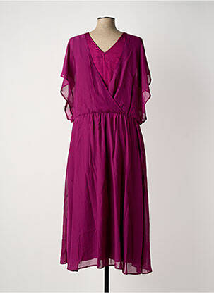 Rochie midi croială fluidă mâneci scurte violet SHEEGO femeie