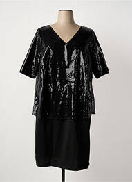 Rochie midi mâneci scurte mâneci scurte negru SHEEGO femme