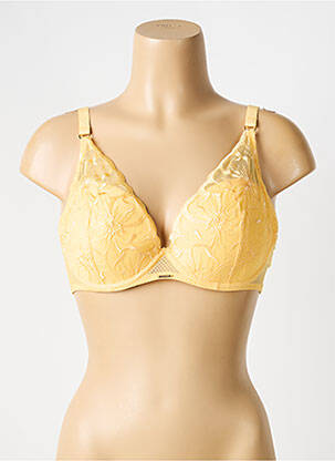 Sutien efect material satinat top sutien modelat galben CHANTELLE femeie