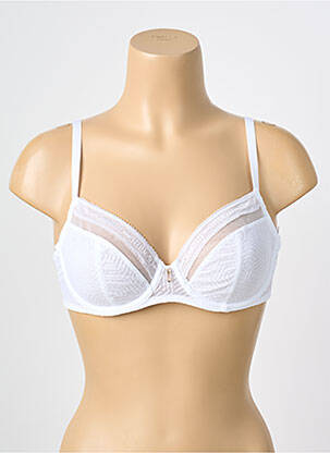 Sutien țesătură tulle sutien cupe întregi cu decolteu înalt alb CHANTELLE femeie