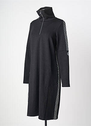 Rochie midi imprimeu fantezie mâneci lungi negru DOLCEZZA femeie