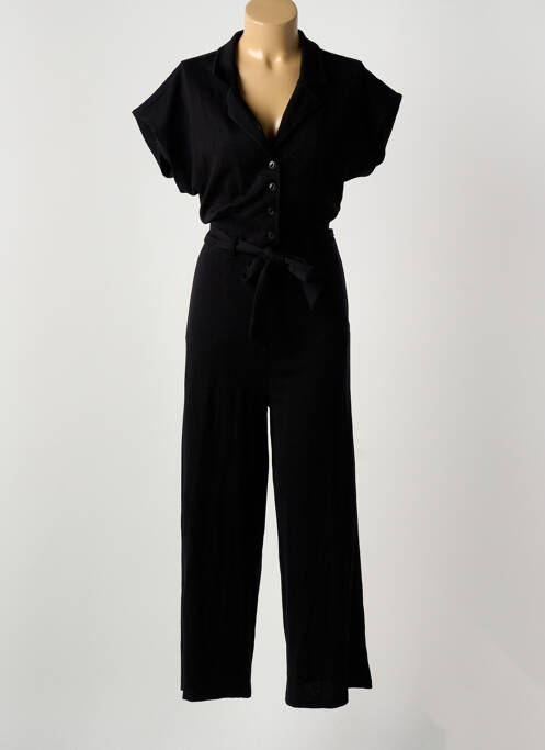 Salopetă-pantalon închidere cu nasturi pe față mâneci scurte negru KING LOUIE femme