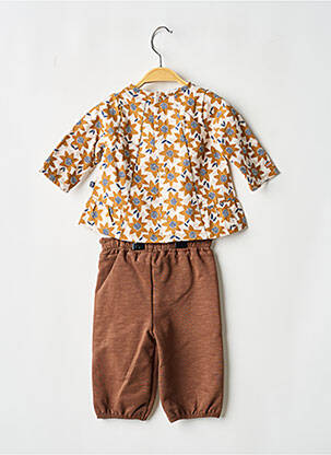 Set pantaloni mâneci lungi maro SUCRE D'ORGE fată