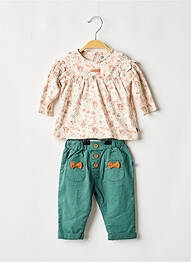 Set pantaloni tip de tricou bej SUCRE D'ORGE fille